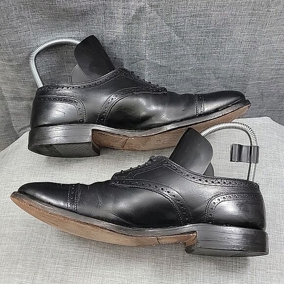 Allen Edmonds Sanford Black Leather Oxford Brogue Men\'s Dress Shoes Size 9.5D main image 6